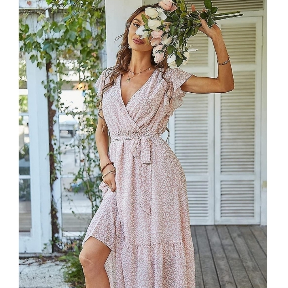 Gal Meets Glam Sophie Elegant Lavender Floral Maxi Dress Size 6 - Picture 6 of 14